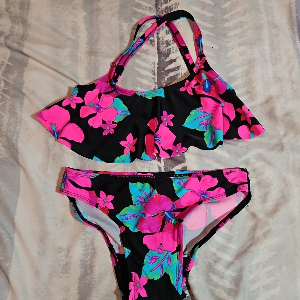 Ruby Love Period Swimwear Ruffle Set Tropical Vacation size xxs